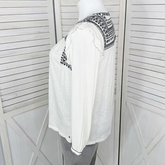 Fat Face Martha Embroidered Slub Knit Shirt Cream 12 Long Sleeve - Picture 2 of 13